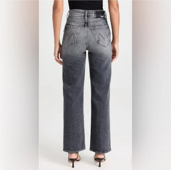 NWT Mother Superior the Rambler Zip Flood black denim jeans size 33 - Picture 1 of 12